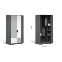                 Система Квадро Шкаф угловой Антрацит/Шиншилла/Белый