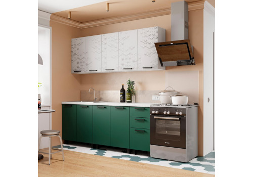 Кухня 3D Техно Белый/M07