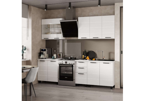 Кухня Дина 2 м белый глянец