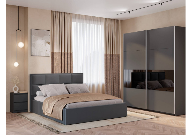 Кровать Линда КР-16 1,6 м графит