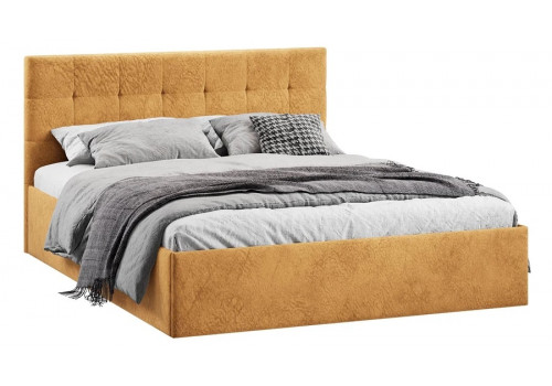 Кровать без ПМ «Джоли» Тип 1 (без подъемного механизма) Микровелюр Wellmart Yellow