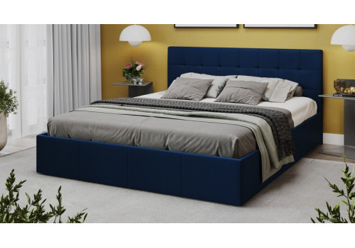 Кровать с ПМ «Эмма» (с подъемным механизмом) с заглушиной Велюр Confetti Blue