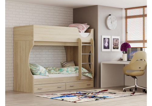 Кровать двухъярусная Д2 (дуб сонома)