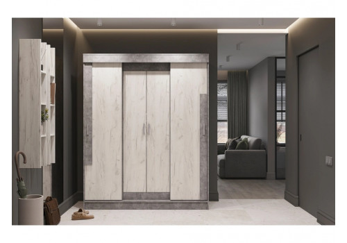 Шкаф-купе Гамма ШК 01 Дуб крафт белый/Ателье светлый