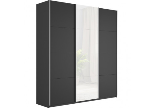 Шкаф-купе Прайм 3-х дверный (ЛДСП, Белое стекло)диамант серый