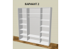 Шкаф купе 3 двери (цемент светлый, дуб вотан, профиль коньяк)